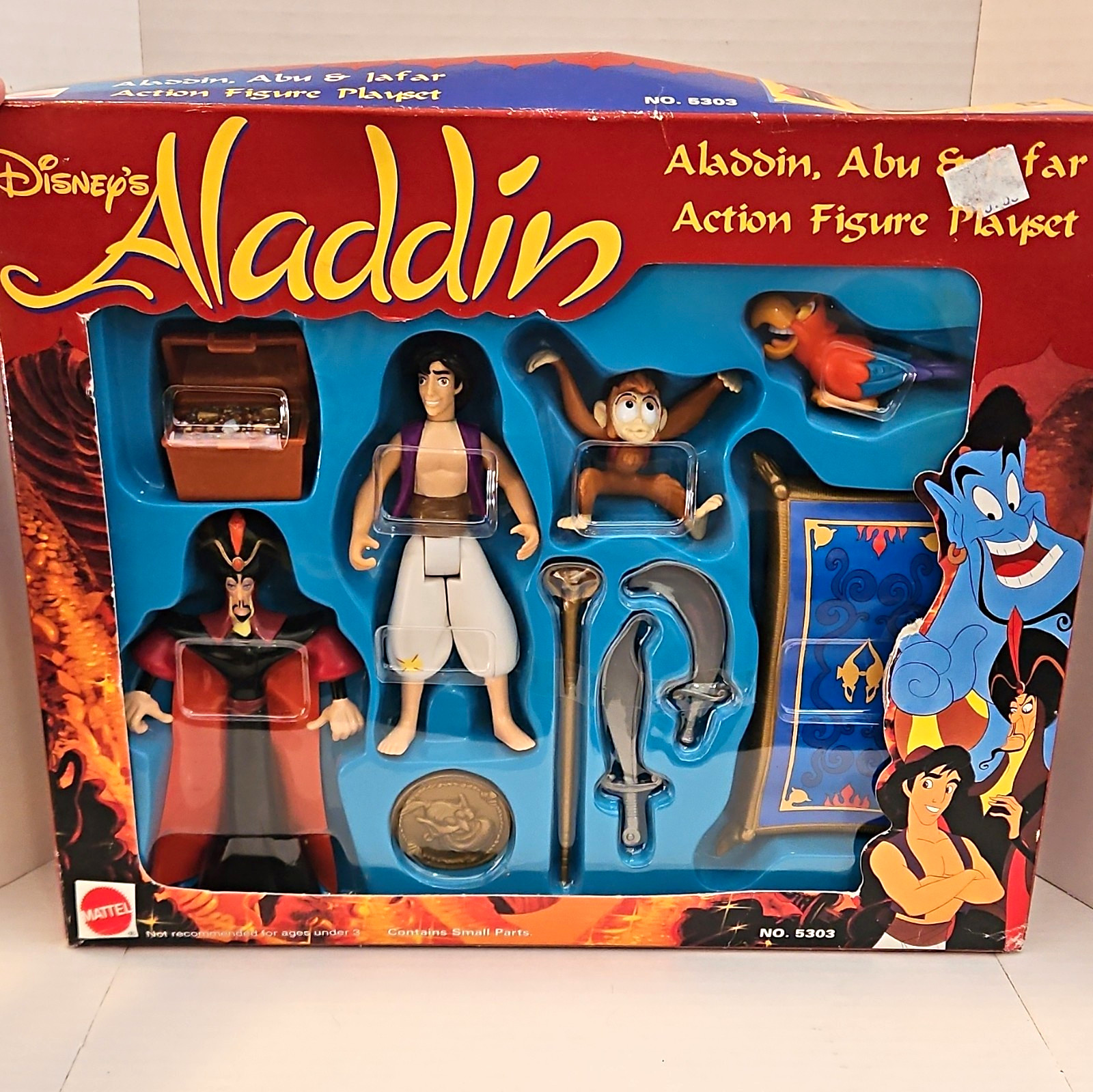 Mattel Disney\'s Aladdin Abu & Jafar Action Figure Playset No. 5303 1994