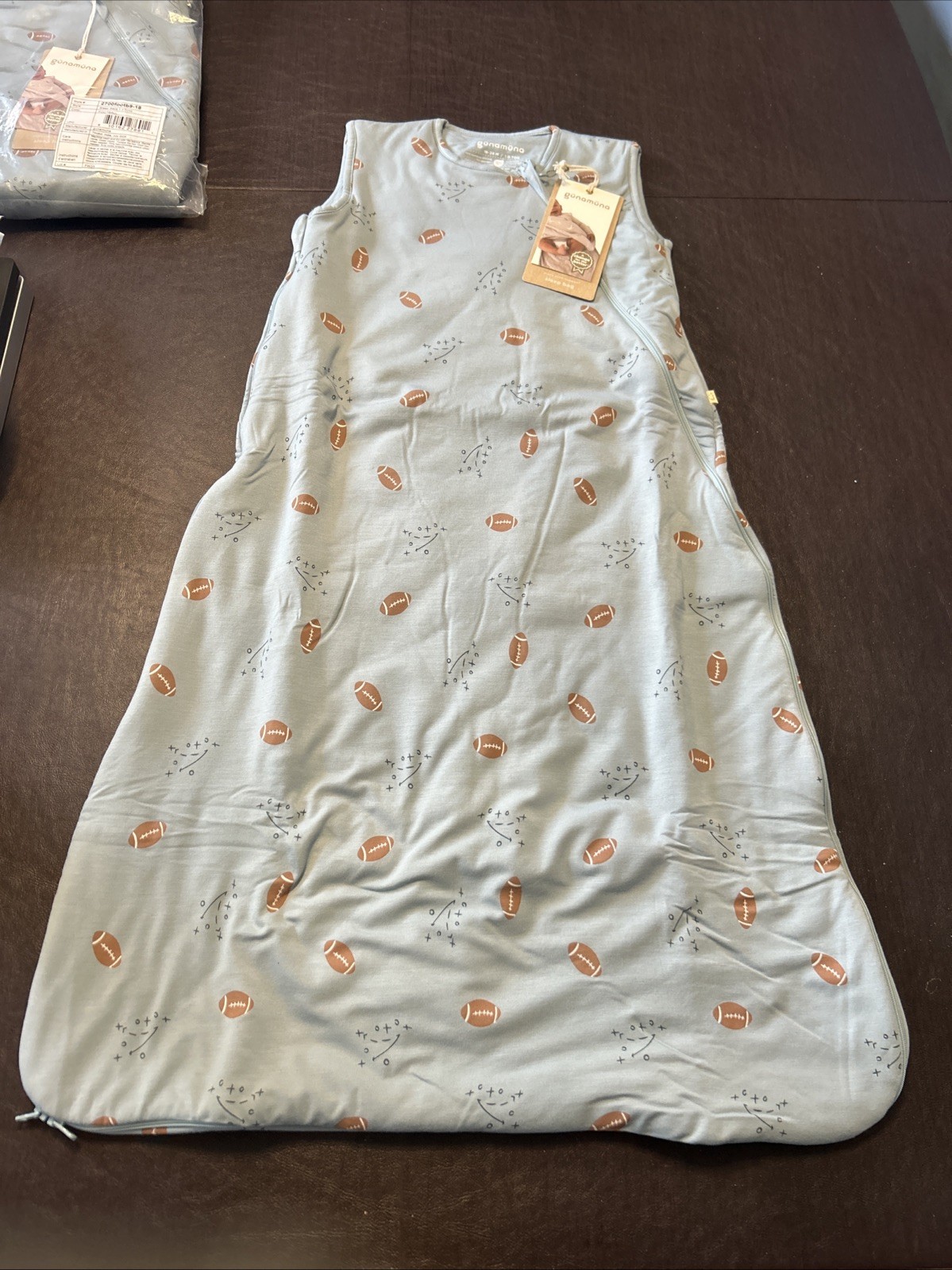 Gunamuna 1.0 TOG Bamboo Viscose Sleep Sack Blue Football 18-24M NEW NWT