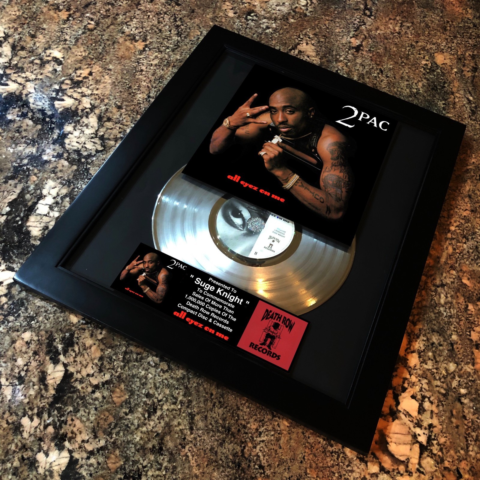 2PAC ( All Eyez On Me ) Platinum Music Award Vinyl LP Record CD