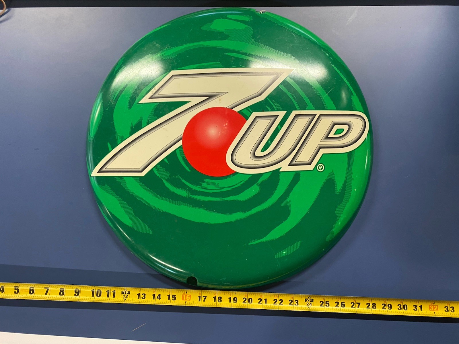 7 Up Vintage 20” Round Button Soda Advertising Sign