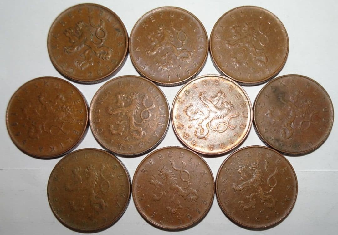 Czech 10 Koruna Coins 10pcs Antique Vintage Collectible 24.5mm