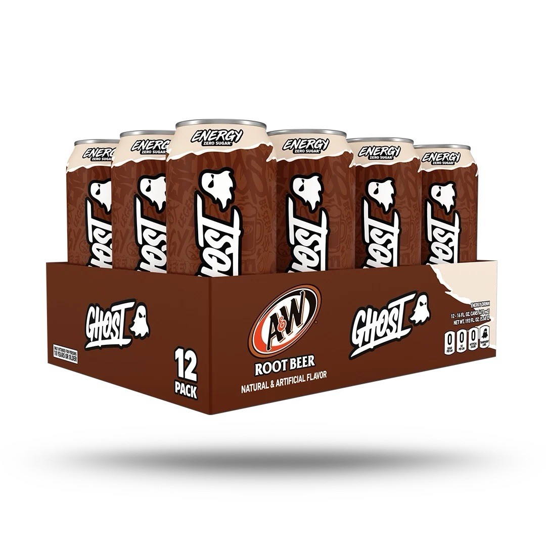 GHOST Energy Drink A&W Root Beer Zero Sugar Energy Drink 12 oz 12 Pack GHOST Energy Drink A&W Root Beer Zero Sugar Energy Drink 12 oz 12 Pack