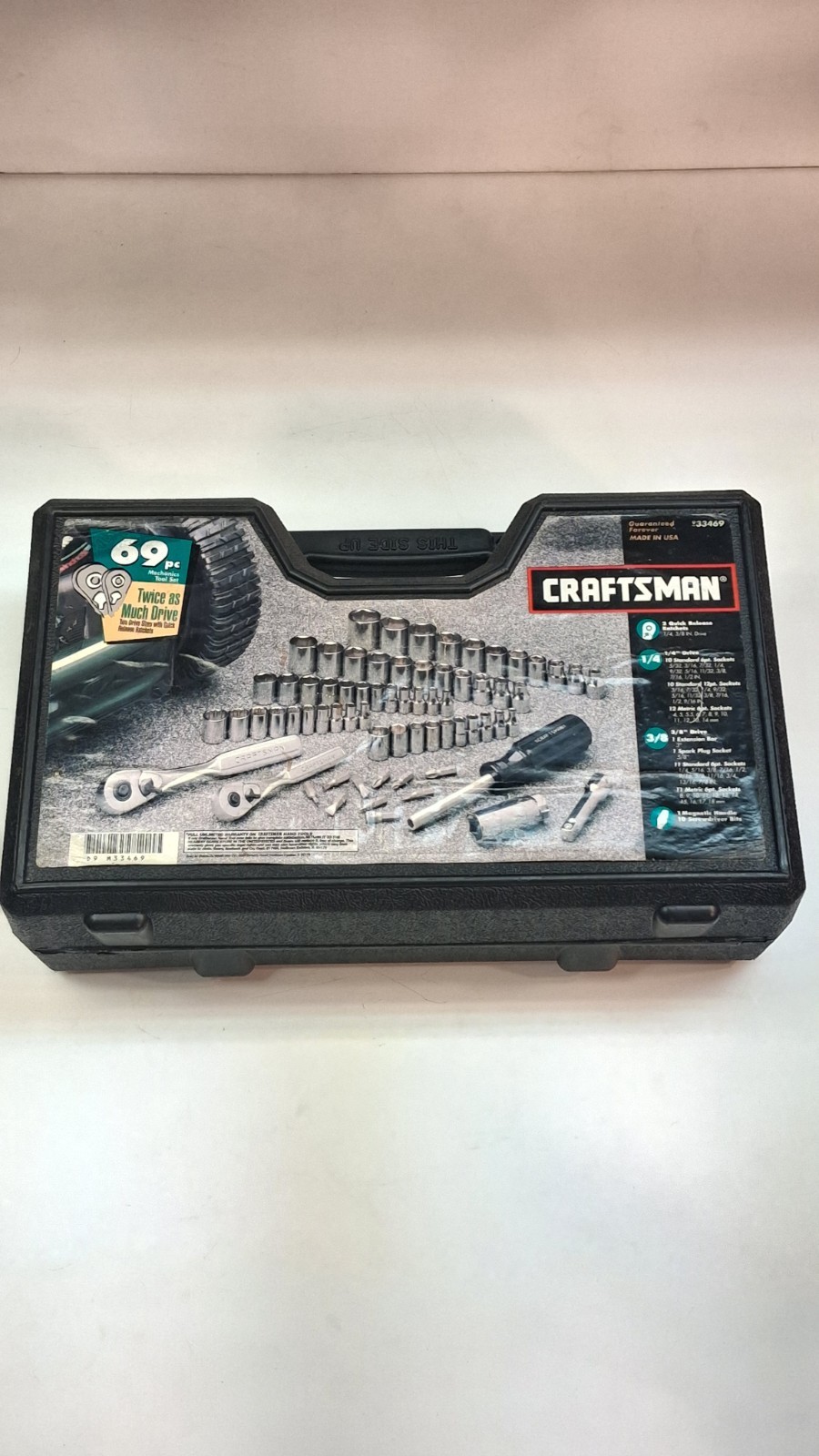 VTG CRAFTSMAN 33469 *USA* 69-PIECE MM/SAE MECHANICS TOOL SET 1/4 & 3/8  DRIVE 