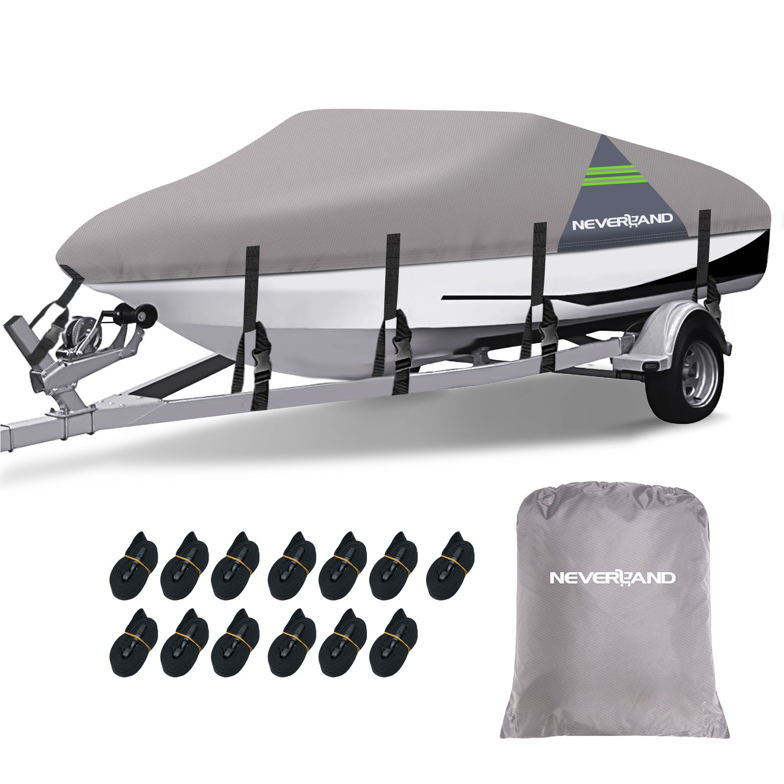 20ft 21ft 22ft Waterproof Boat Cover Heavy Duty Trailerable for V-Hull Runabouts