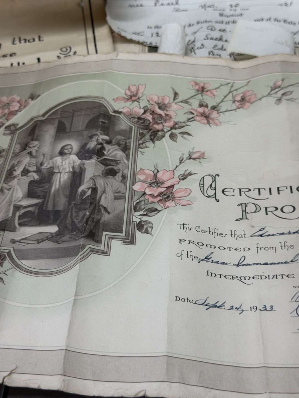 Antique 1921 Marriage Certificate And Baptism Certificate Edward S. Sachs’s
