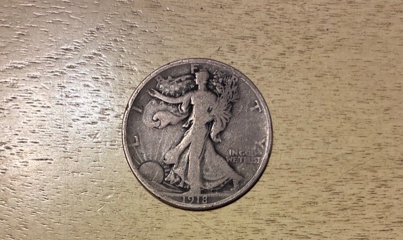 1918 Walking Liberty Half Dollar 50c 90% Silver Actual Coin