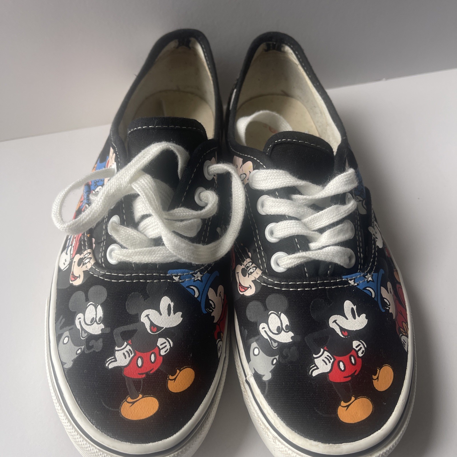 Size 7.5 - VANS Disney x Authentic Mickey\'s Birthday Red Blue Yellow White