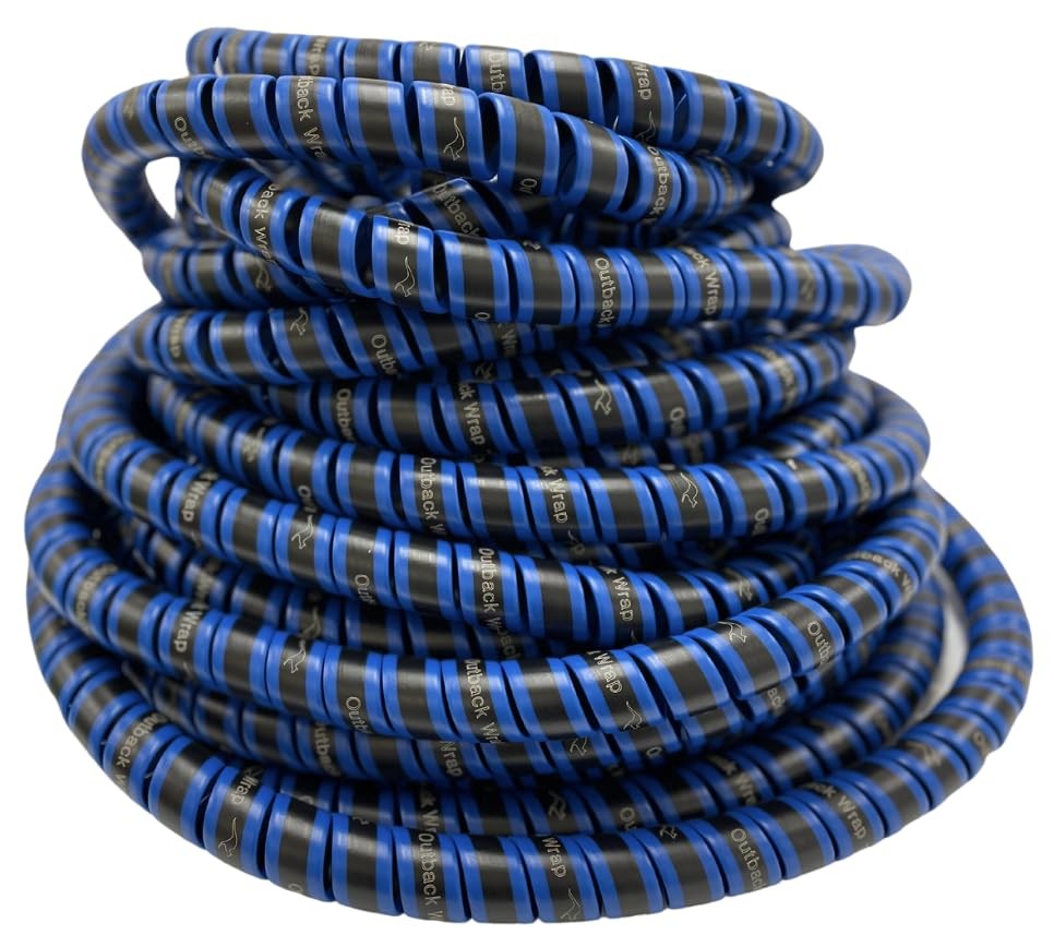 Outback Wrap Anaconda | Hose Protector & Tagging Wrap 32mm x 80ft Blue Outback Wrap Anaconda | Hose Protector & Tagging Wrap 32mm x 80ft Blue