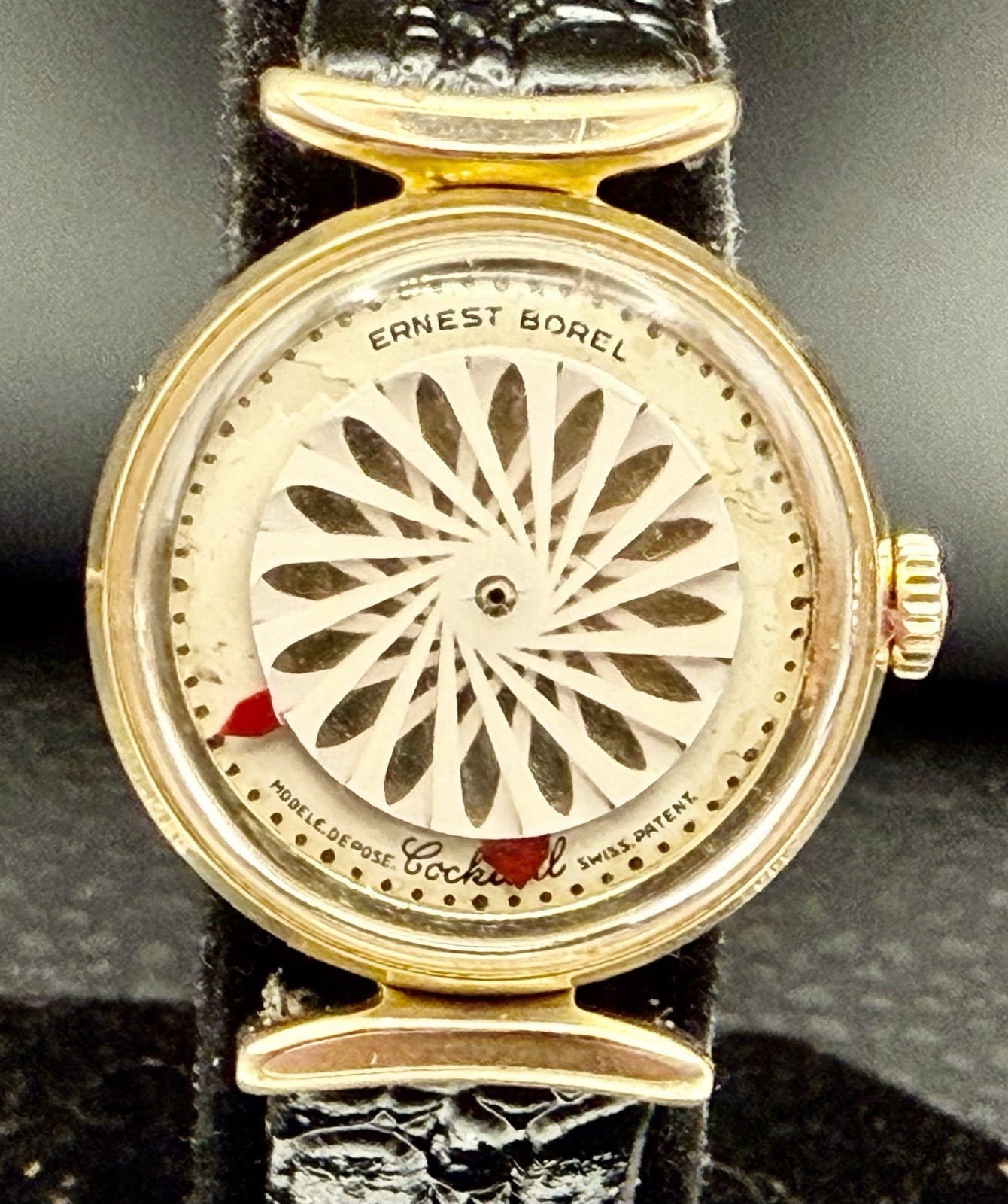 Vintage 1960s Ernest Borel Cocktail Kaleidoscope Swiss Watch 25mm New Band