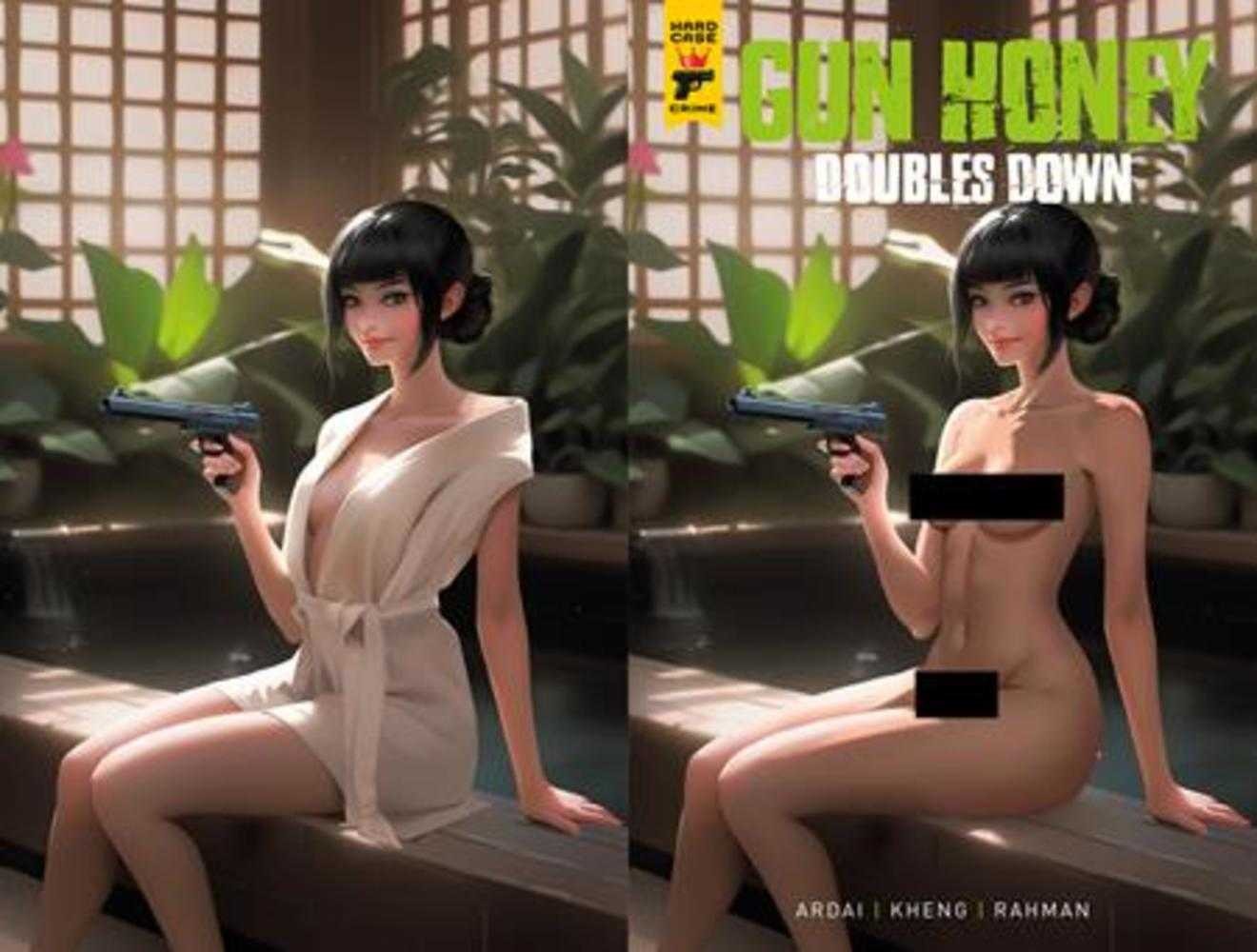 Gun Honey Doubles Down #4 (Of 4) Cover E Rare Tempter Wraparound Nude Clothed Gun Honey Doubles Down #4 (Of 4) Cover E Rare Tempter Wraparound Nude Clothed