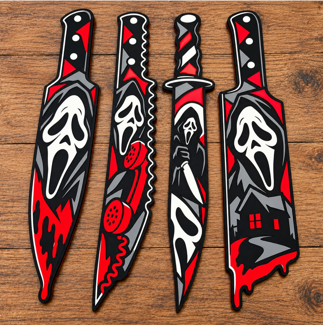 Ghost Face, Horror Knives, Scream, Ghostface, Halloween, Scary, Set Ghost Face, Horror Knives, Scream, Ghostface, Halloween, Scary, Set