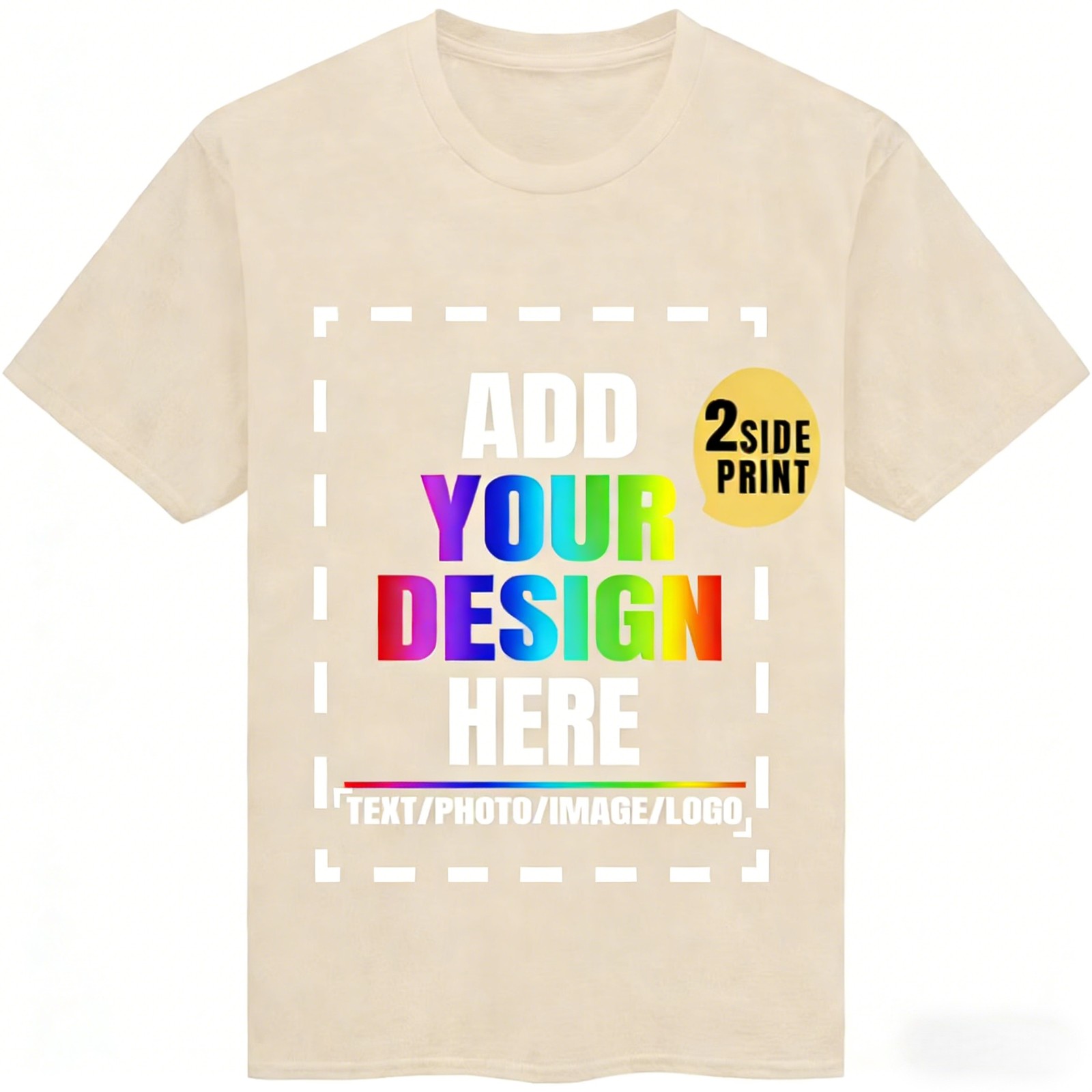Personalized Custom T-Shirt Double Sided Print Your Design Text Logo Photo Gift Personalized Custom T-Shirt Double Sided Print Your Design Text Logo Photo Gift