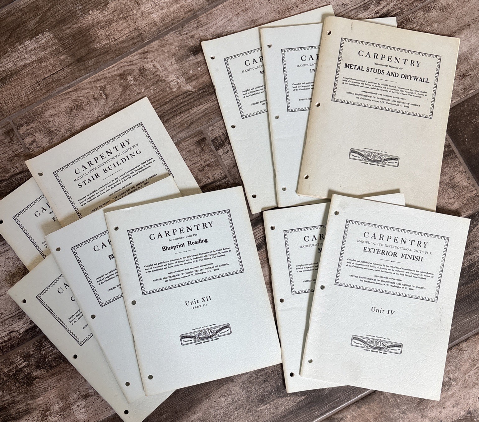 Lot Of 10 Vintage Carpentry Instructional Units For Construction 1950s Union Lot Of 10 Vintage Carpentry Instructional Units For Construction 1950s Union