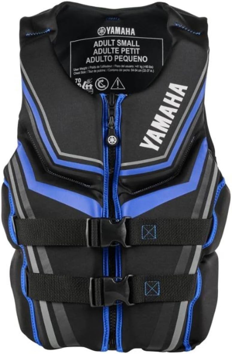 Yamaha Men\'s Neoprene 2-Buckle PFD Life Jacket Vest Red, Blue, Gold MAR-25VNE
