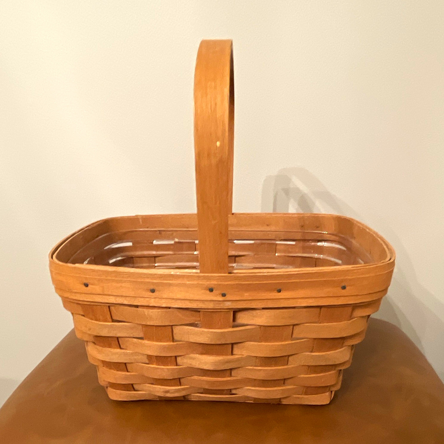 VTG Longaberger Handwoven USA Basket  11x8x11 plastic liner included.  1988