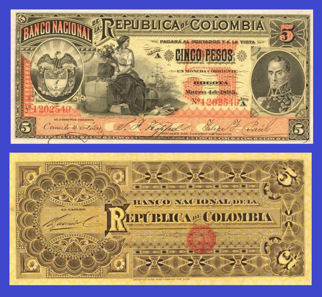 Colombia 5 peso 1895 - Copy Colombia 5 peso 1895 - Copy