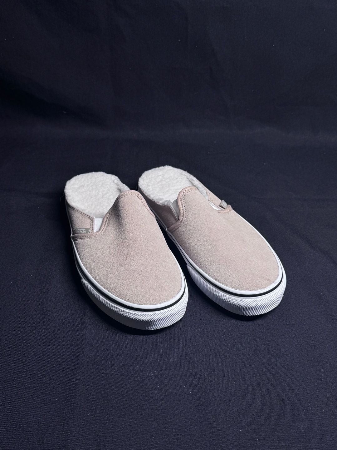 Vans Asher Mule Sherpa Suede Slip On Shoes Pink Suede