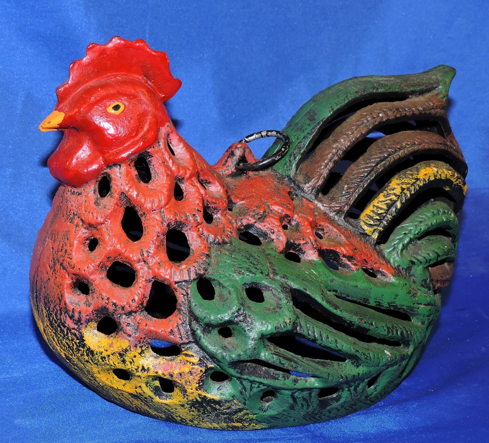 Vintage Cast Iron Chicken/Rooster Candle Holder Hanging Lantern Rustic Farmhouse Vintage Cast Iron Chicken/Rooster Candle Holder Hanging Lantern Rustic Farmhouse