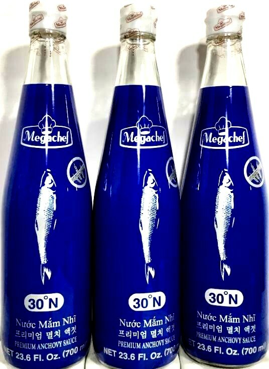 MegaChef Premium Anchovy Sauce Naturally Fermented 23.6oz (Pack of 3)~02/24/2027