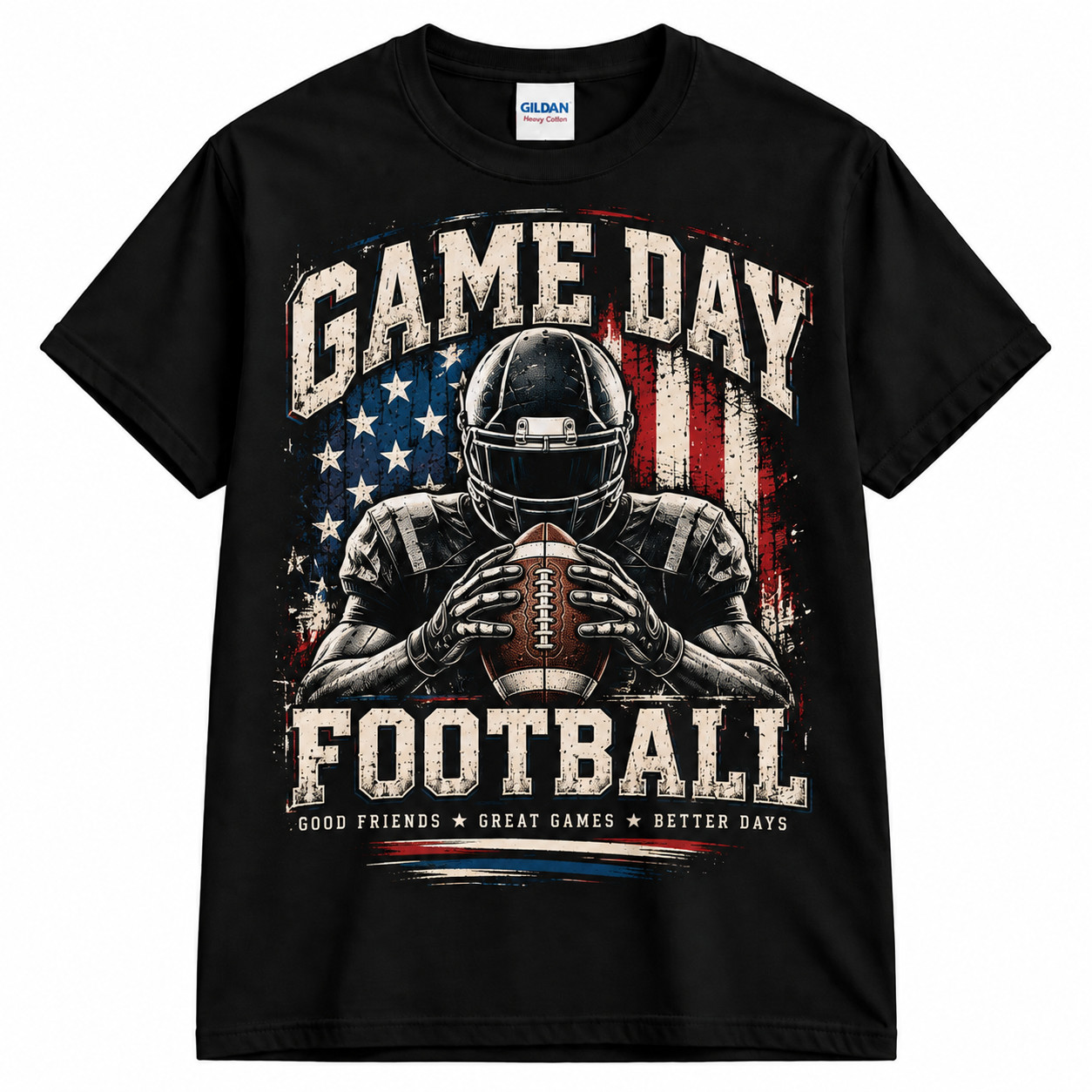 Game Day Football T-Shirt Retro American Sports Graphic Shirt S-5XL
