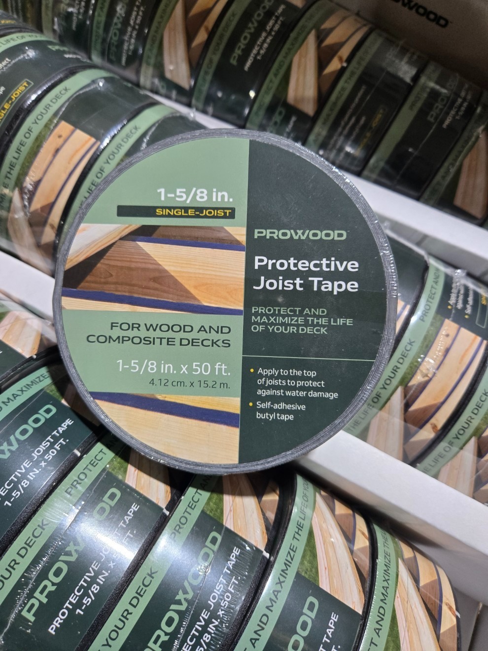 3 Pack -Prowood 1-5/8 in. x 50 ft. Black Butyl Deck Protective Joist Tape 398228 3 Pack -Prowood 1-5/8 in. x 50 ft. Black Butyl Deck Protective Joist Tape 398228