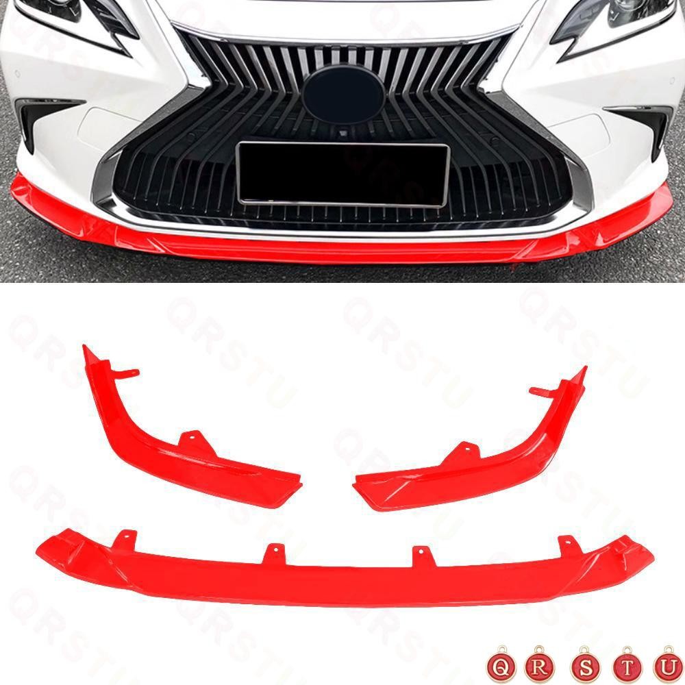 For Lexus ES300h 350 2019-2024 Glossy Red Front Bumper Lip Spoiler Bodykit Refit