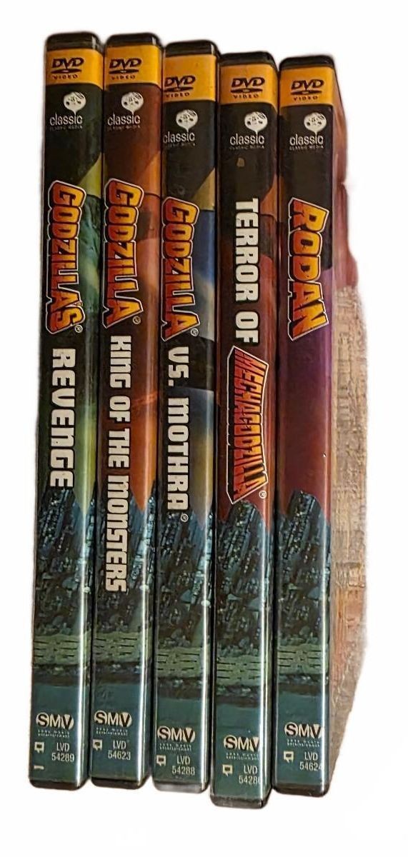 Vtg Classic Godzilla & Rodan DVD Movie Collection Set - 5 Films
