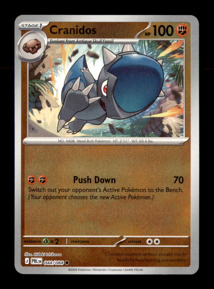 Cranidos 044/084 Common Pitch Black Pokemon Reverse Holo Near Mint