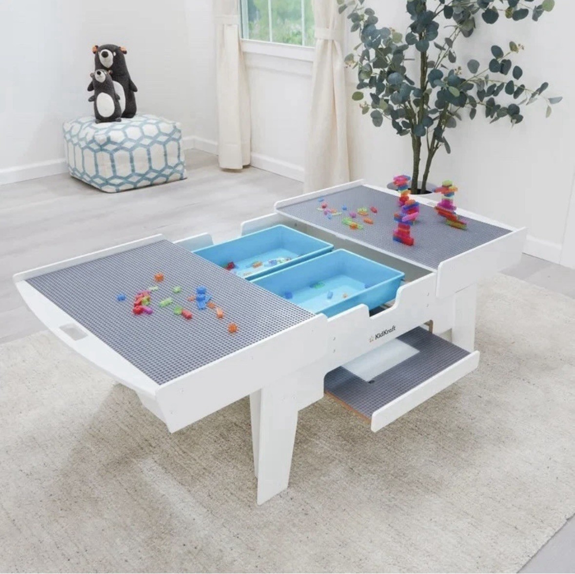 New Kidkraft Building Bricks Play N Glow Activity Table W/210 Brick, White New Kidkraft Building Bricks Play N Glow Activity Table W/210 Brick, White