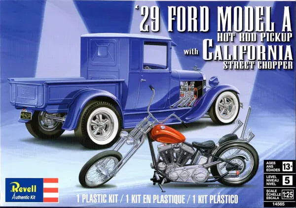 Revell 14565 '29 Ford Model A Hot Rod Pickup w/California Street Chopper 1/25