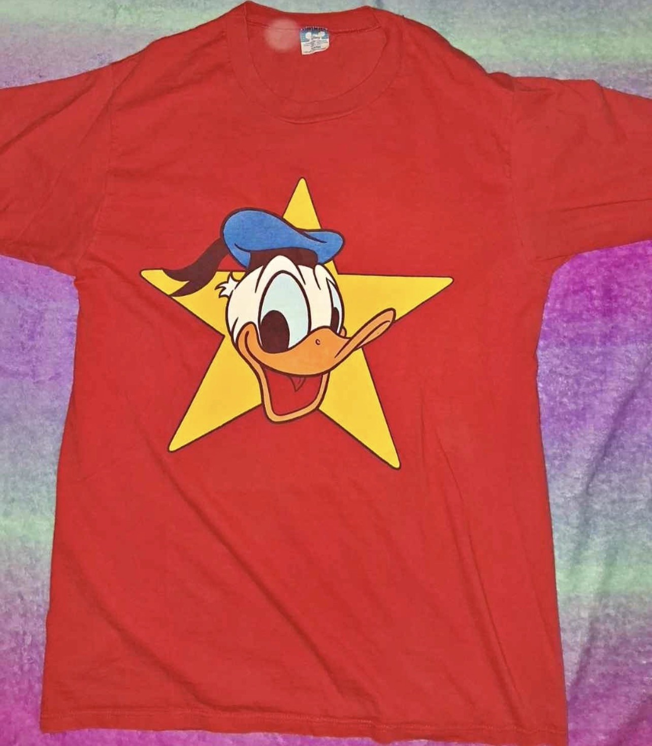 RARE VTG 80s 90s Disney Donald Duck Star Red Single Stitch T-Shirt Men\'s Large RARE VTG 80s 90s Disney Donald Duck Star Red Single Stitch T-Shirt Men\'s Large