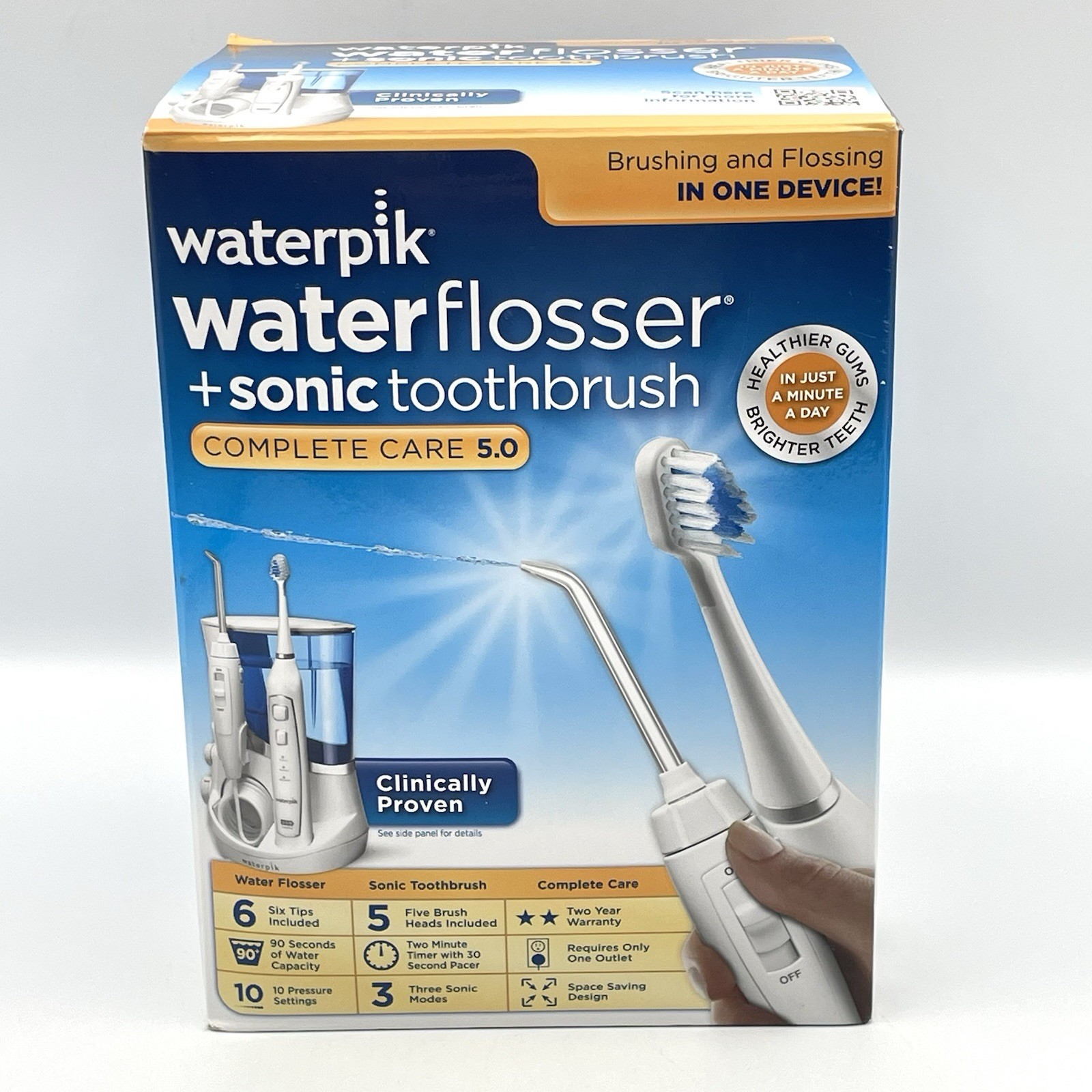 NEW Waterpik Complete Care 5.0 Water Flosser + Sonic Electric Toothbrush WP-871W