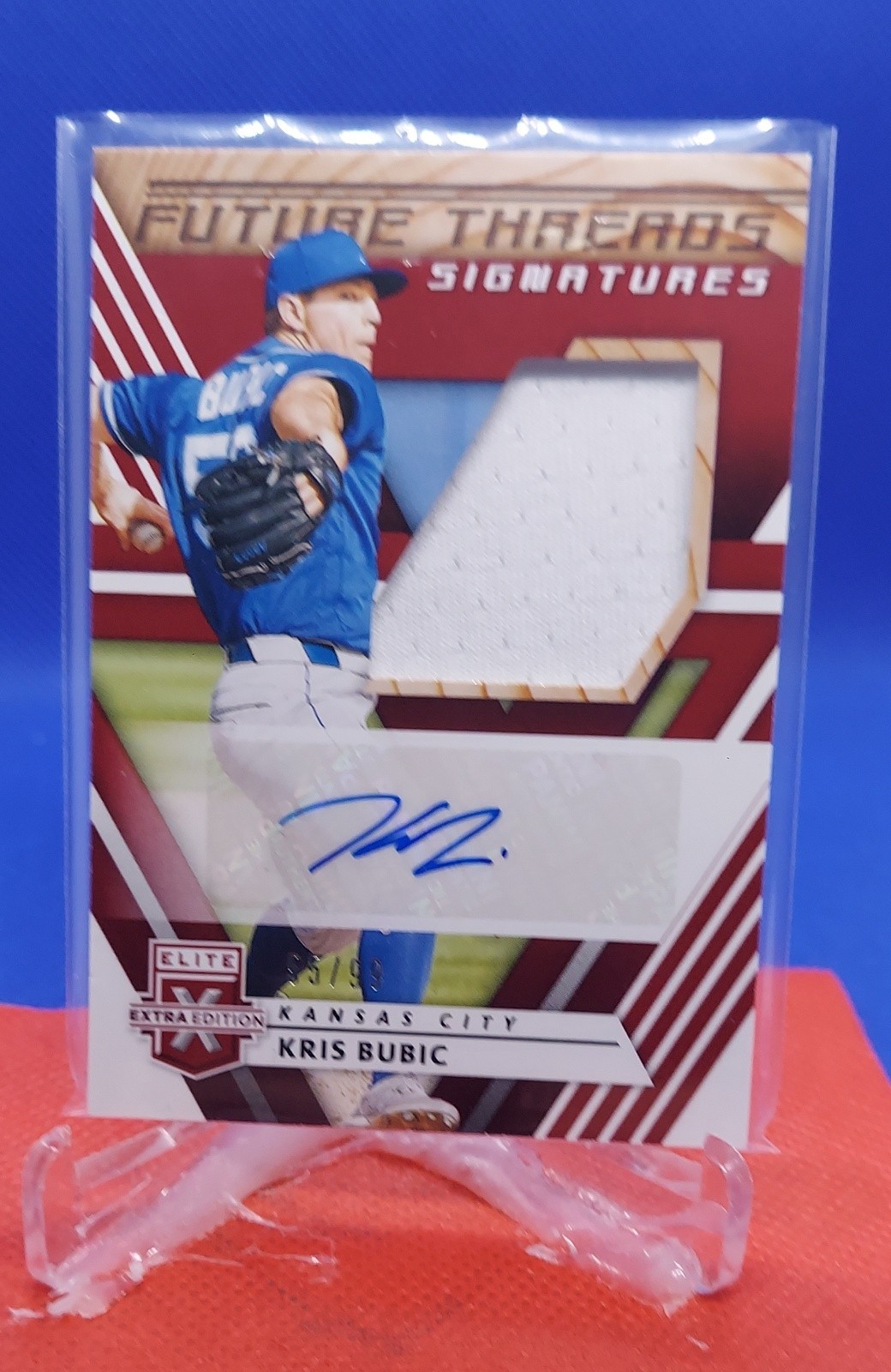 Kris Bubic 2020 Panini Elite Future Threads Signatures RPA Red /99 Kansas City 