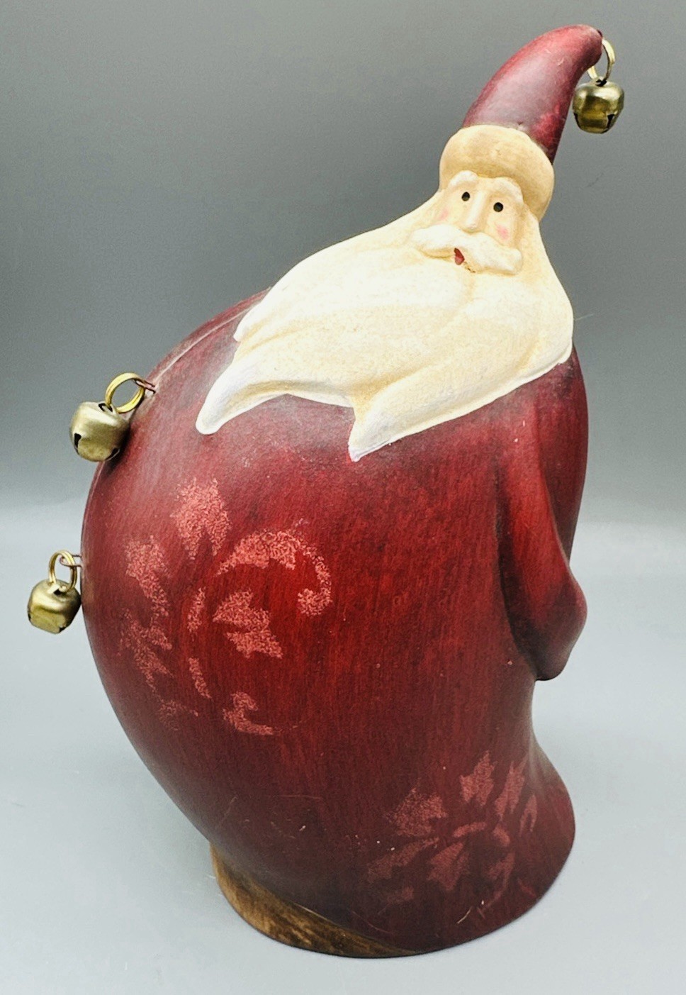 Vtg Chubby Jolly Santa Claus With Bells Old Time Look 7” Folk Art Vtg Chubby Jolly Santa Claus With Bells Old Time Look 7” Folk Art