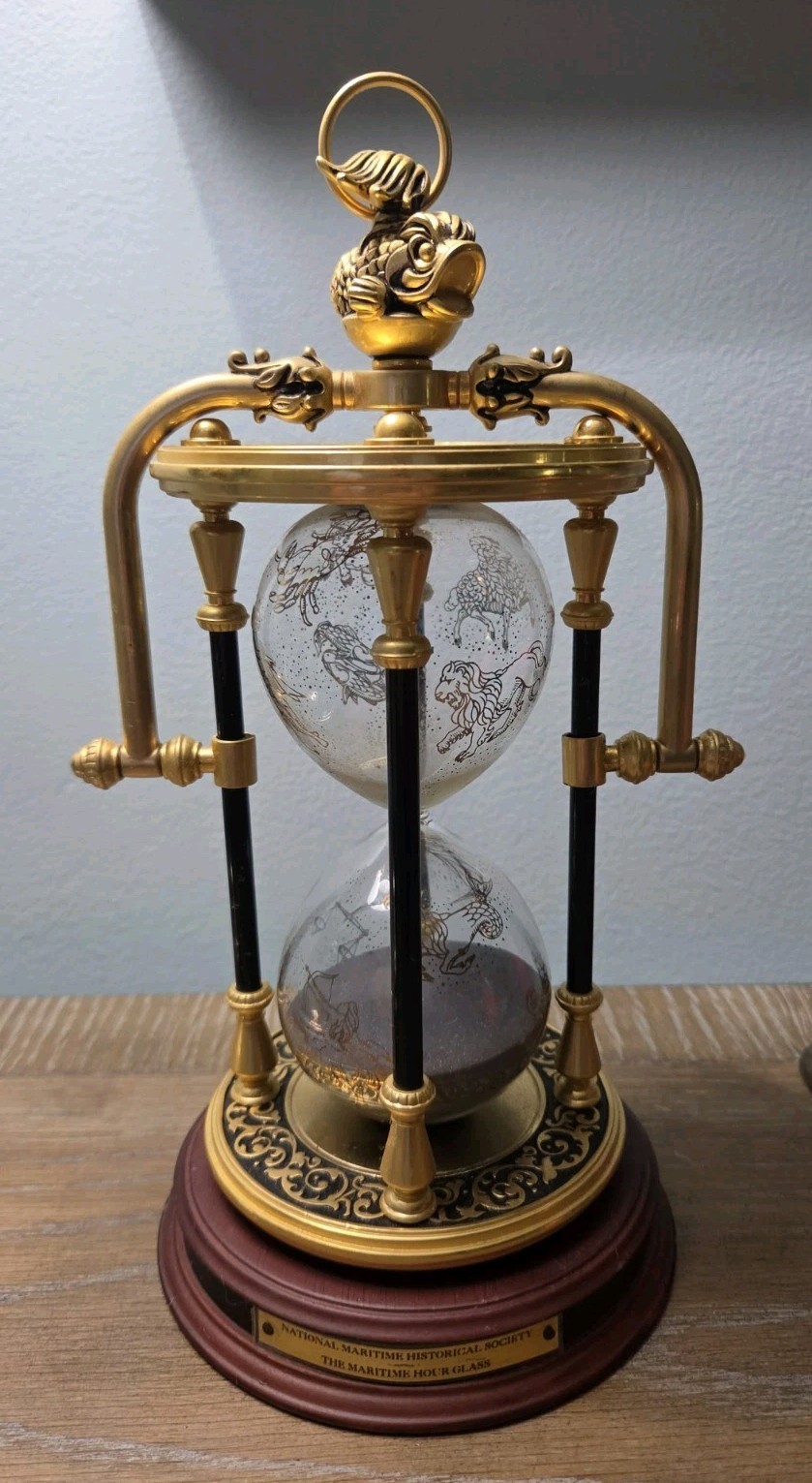 Solid Brass Franklin Mint National Maritime Historical Society Zodiac Hour Glass Solid Brass Franklin Mint National Maritime Historical Society Zodiac Hour Glass