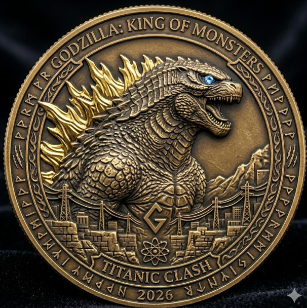 New Popular Godzilla Vintage Gift For Movie Fan  Collectible Metal Coins T101