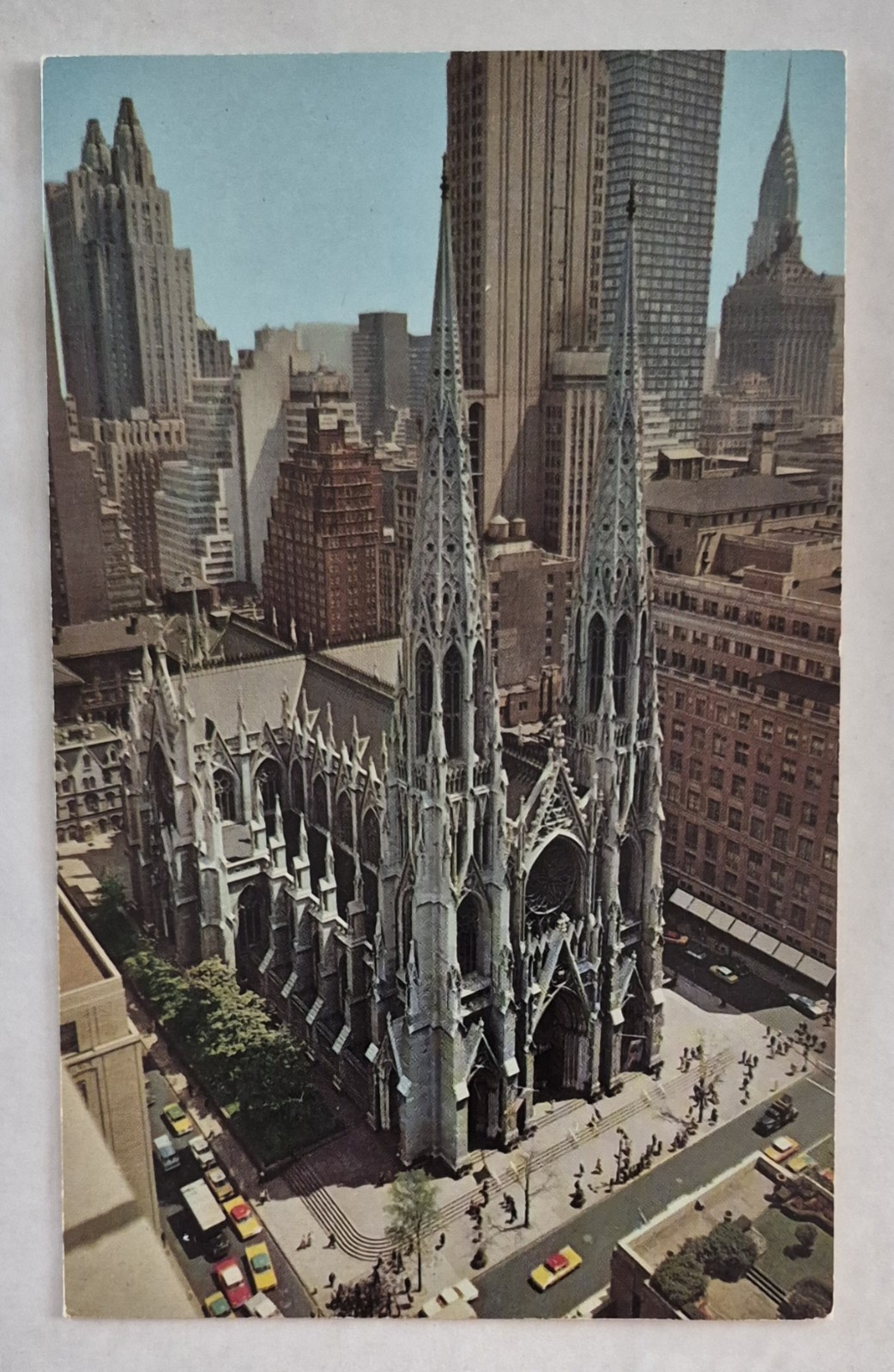 Postcard....Aerial View of St Patrick's Cathedral in New York City, Chrome 
