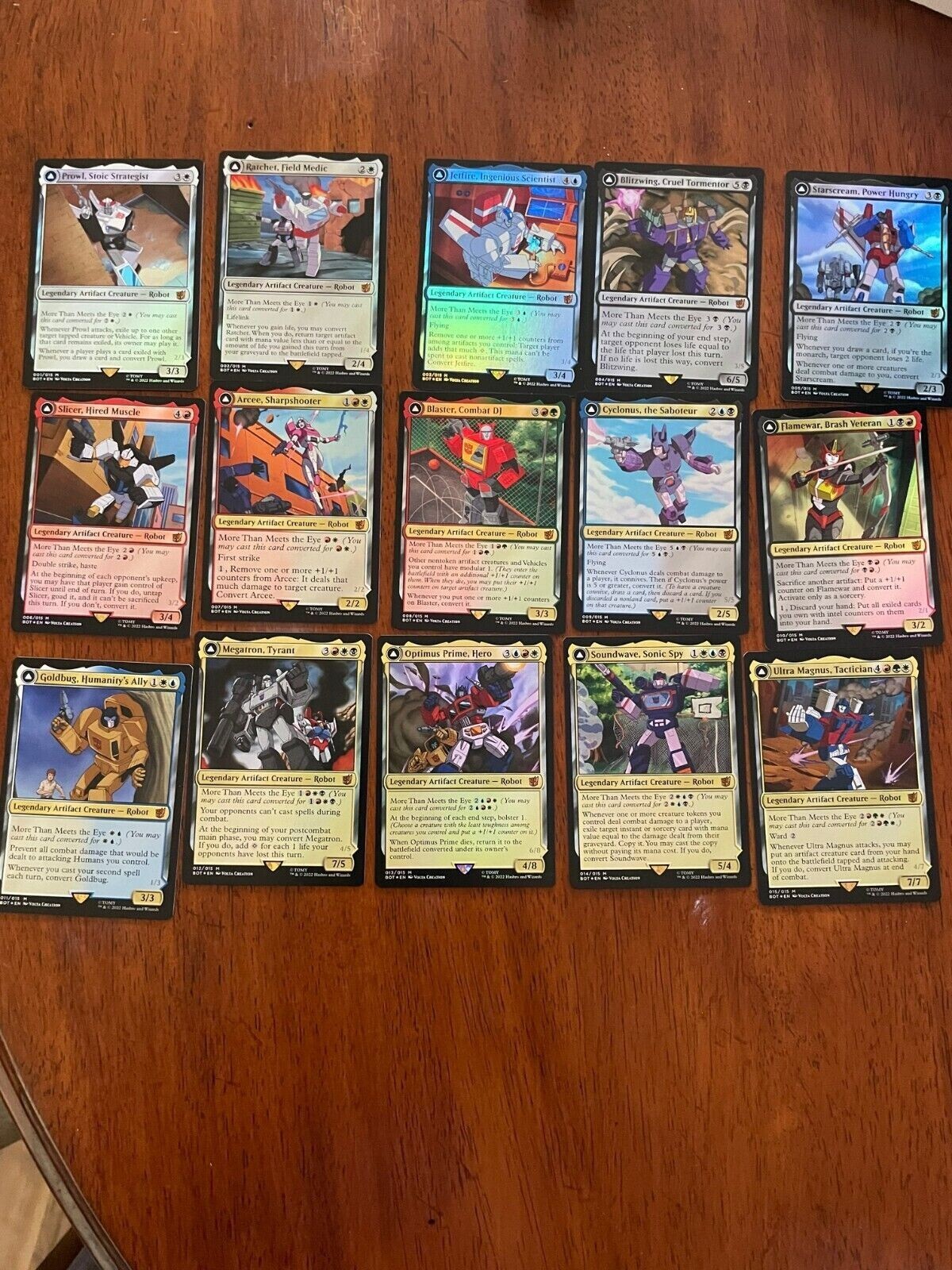 MTG Universe Beyond Transformers BOT- FOIL Full Complete Set - (15 Cards) MTG Universe Beyond Transformers BOT- FOIL Full Complete Set - (15 Cards)