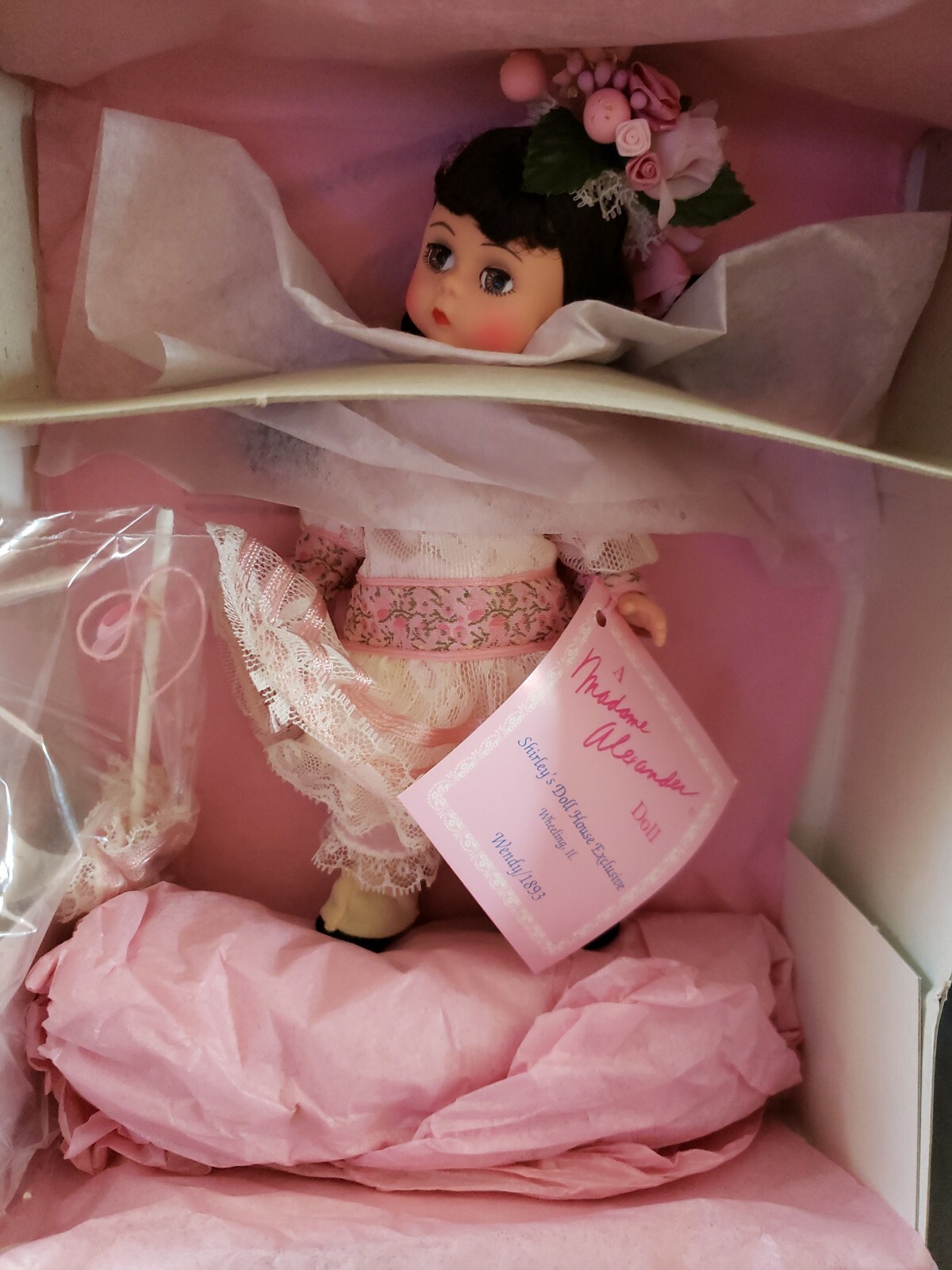 Madame alexander Wendy 1893 world fair BRUNETTE SHIRLEY\'S DOLLHOUSE EXCLUSIVE MB