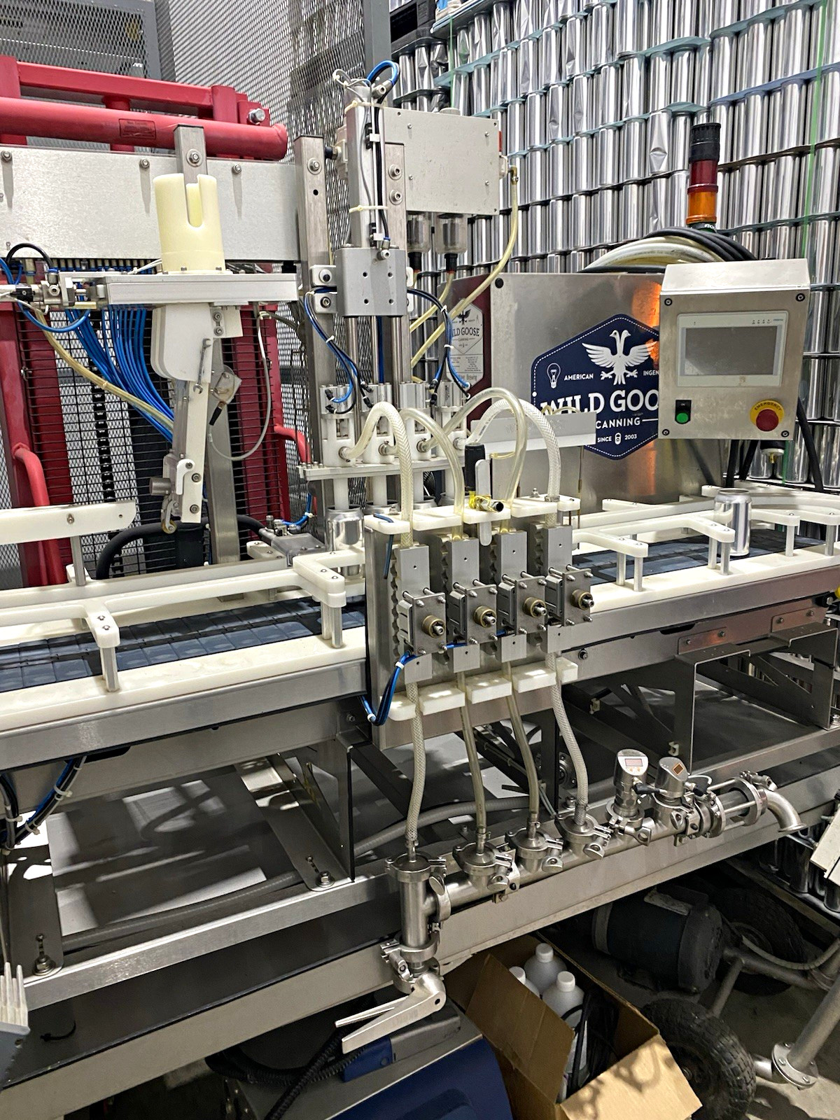 Wild Goose Canning WGC 250 4 Head Can Line Seamer & Filling Line Packing Machine