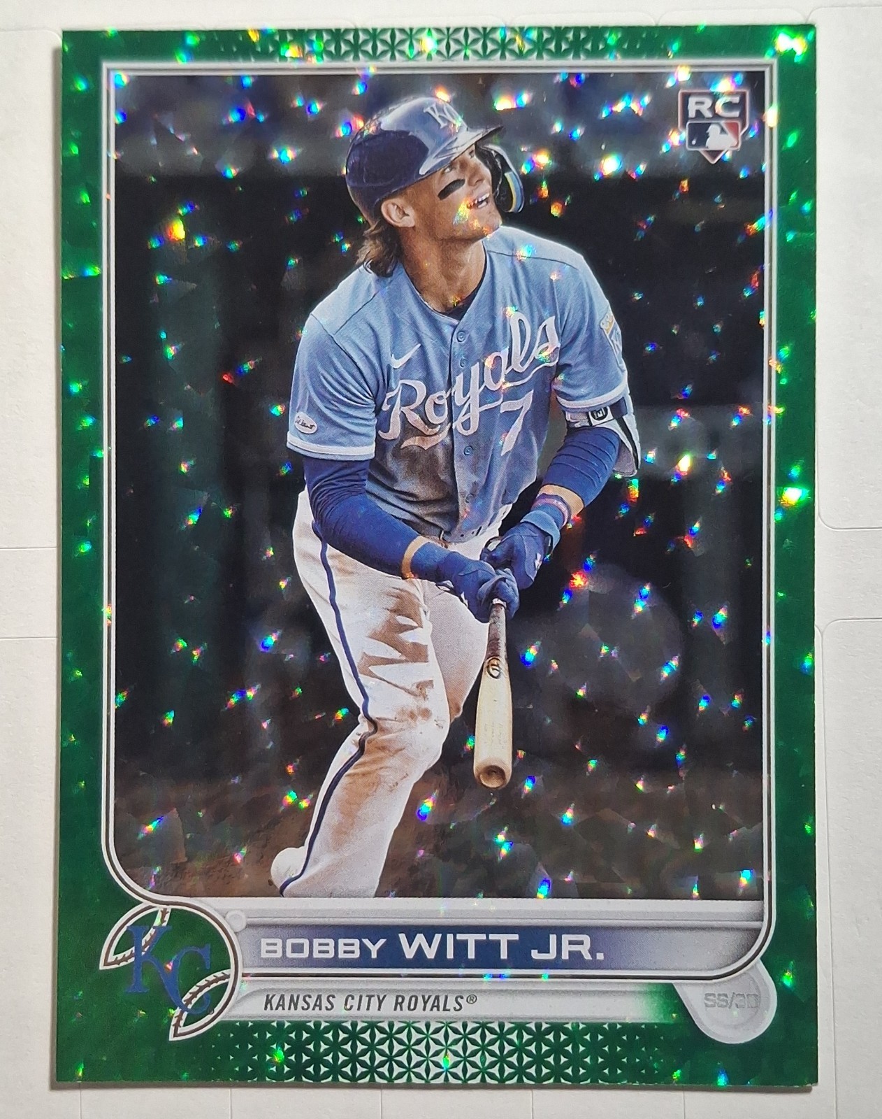 2022 Topps Update Baseball  RC #US100 Bobby Witt Jr. Green foil #1of 499