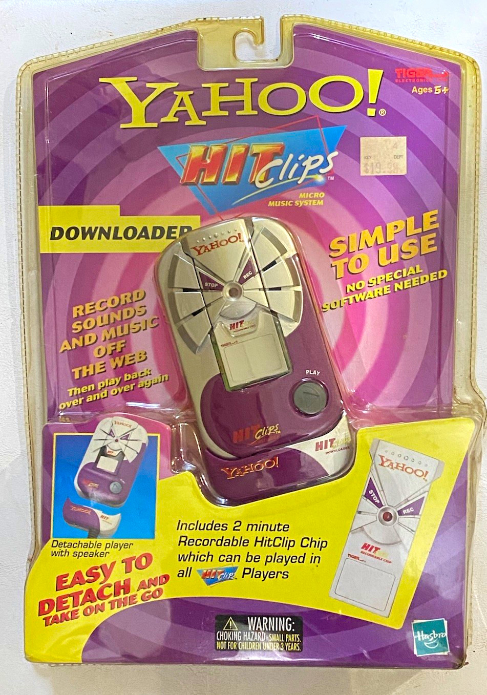 Vintage 2000 Yahoo HitClips Downloader Tiger Electronics NEW SEALED Yellowed