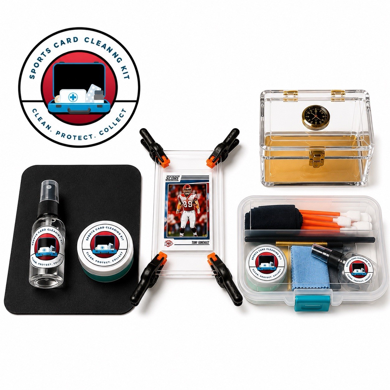 Sports Card Restoration Kit - Polish, Clean, Fix Corners, Oxidation Grading PSA
