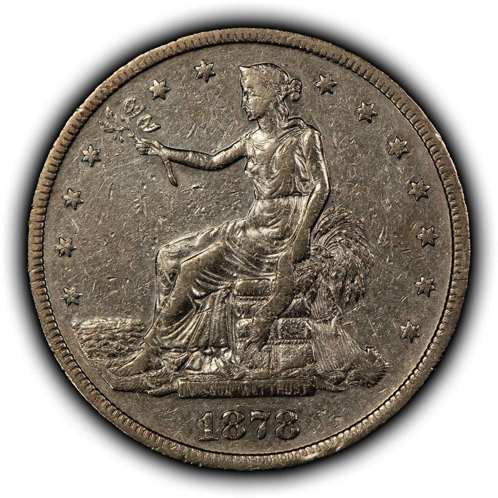 1878-S $1 US Silver Trade Dollar - Authentic XF - SKU-B4966