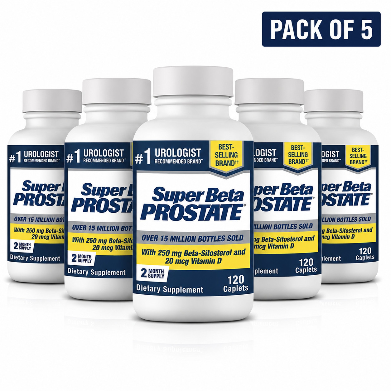 5 Pack Men's Health SUPER BETA PROSTATE Support Supplement - Caplets 120 ct 5 Pack Men's Health SUPER BETA PROSTATE Support Supplement - Caplets 120 ct