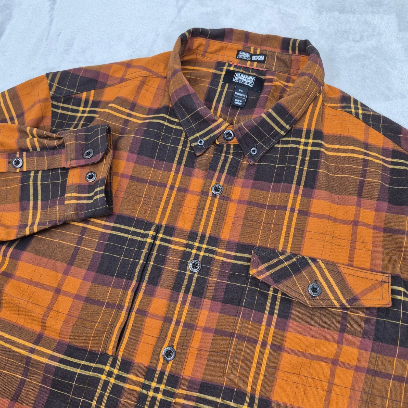 Alaskan Hardgear Duluth Trading Co Mens 3XL Untucked Plaid Button Down Shirt