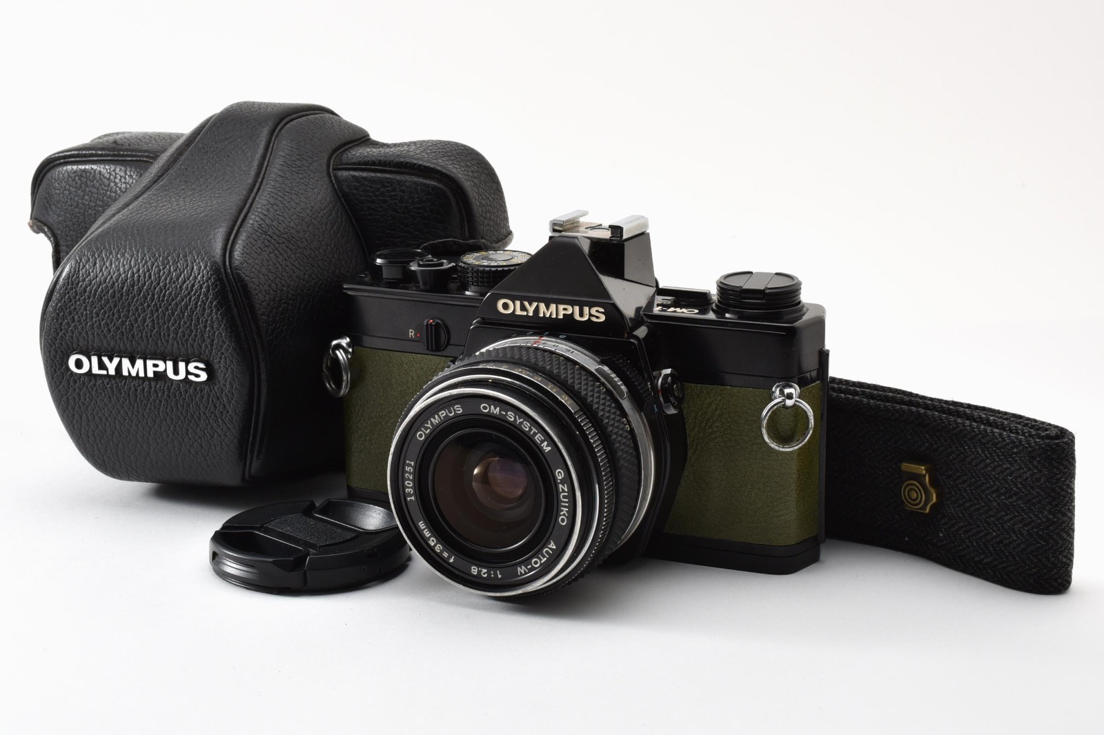 [N MINT Khaki] Olympus OM-1 SLR 35mm Film Camera 35mm F/2.8 Lens JAPAN #801