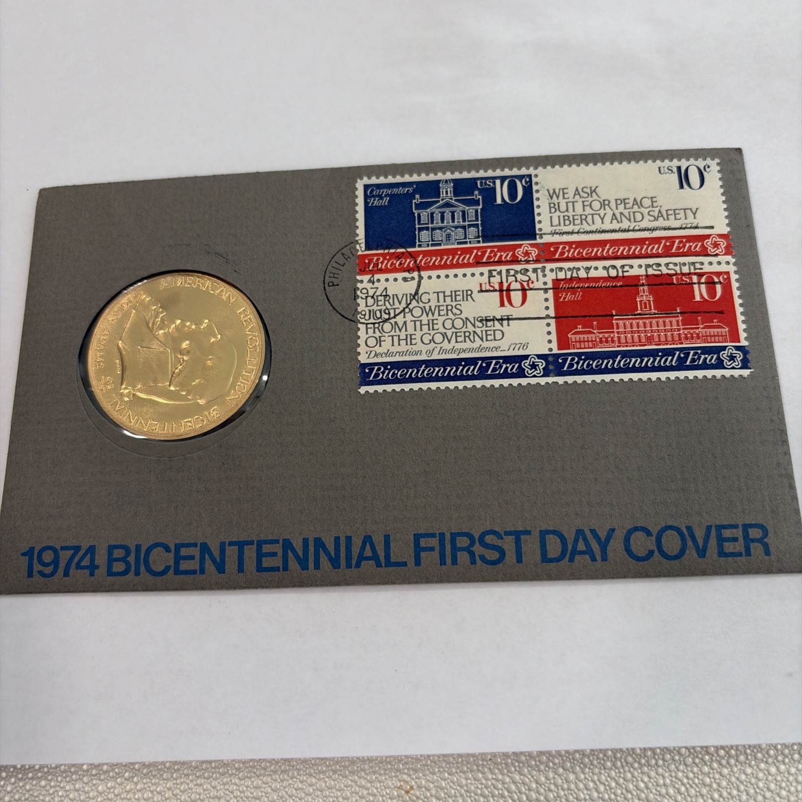 1974 John Adams Bicentennial Medal & First Day Cover 1974 John Adams Bicentennial Medal & First Day Cover