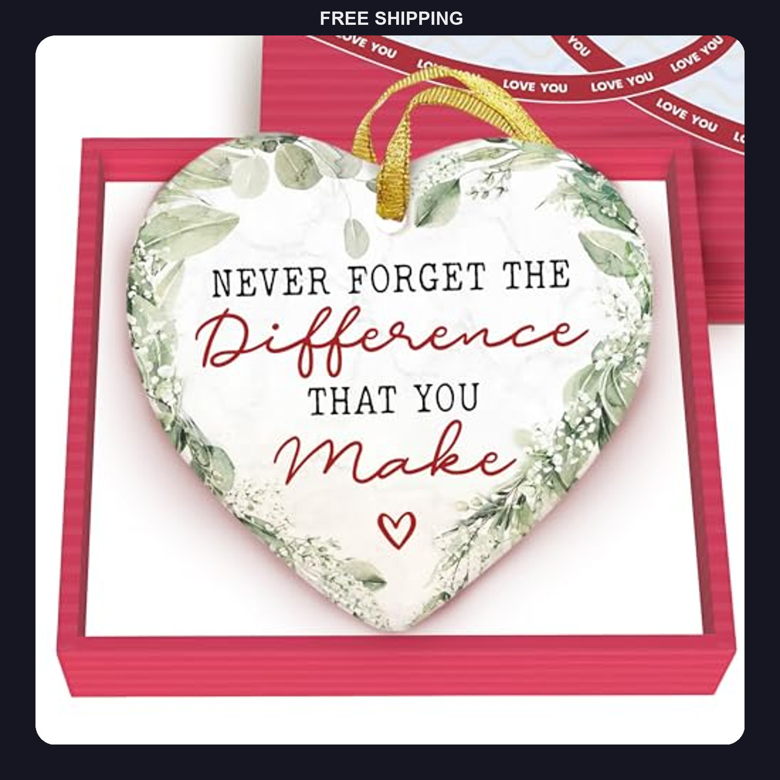Gossby Thank You Christmas Ornament 2025 Ceramic Appreciation Gift