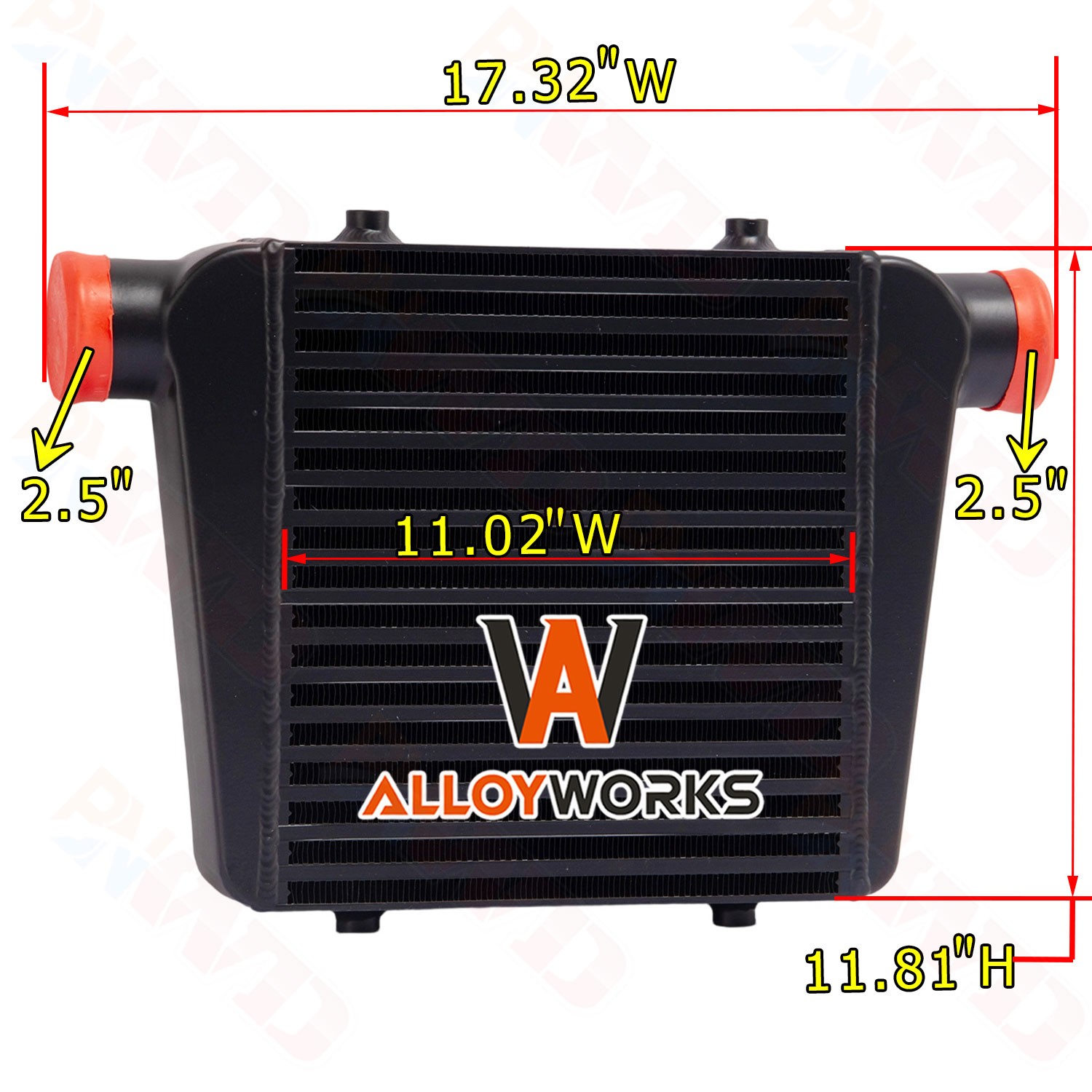 280x300x65mm Inlet/Outlet 2.5\'\' Side Mount Turbo Intercooler,